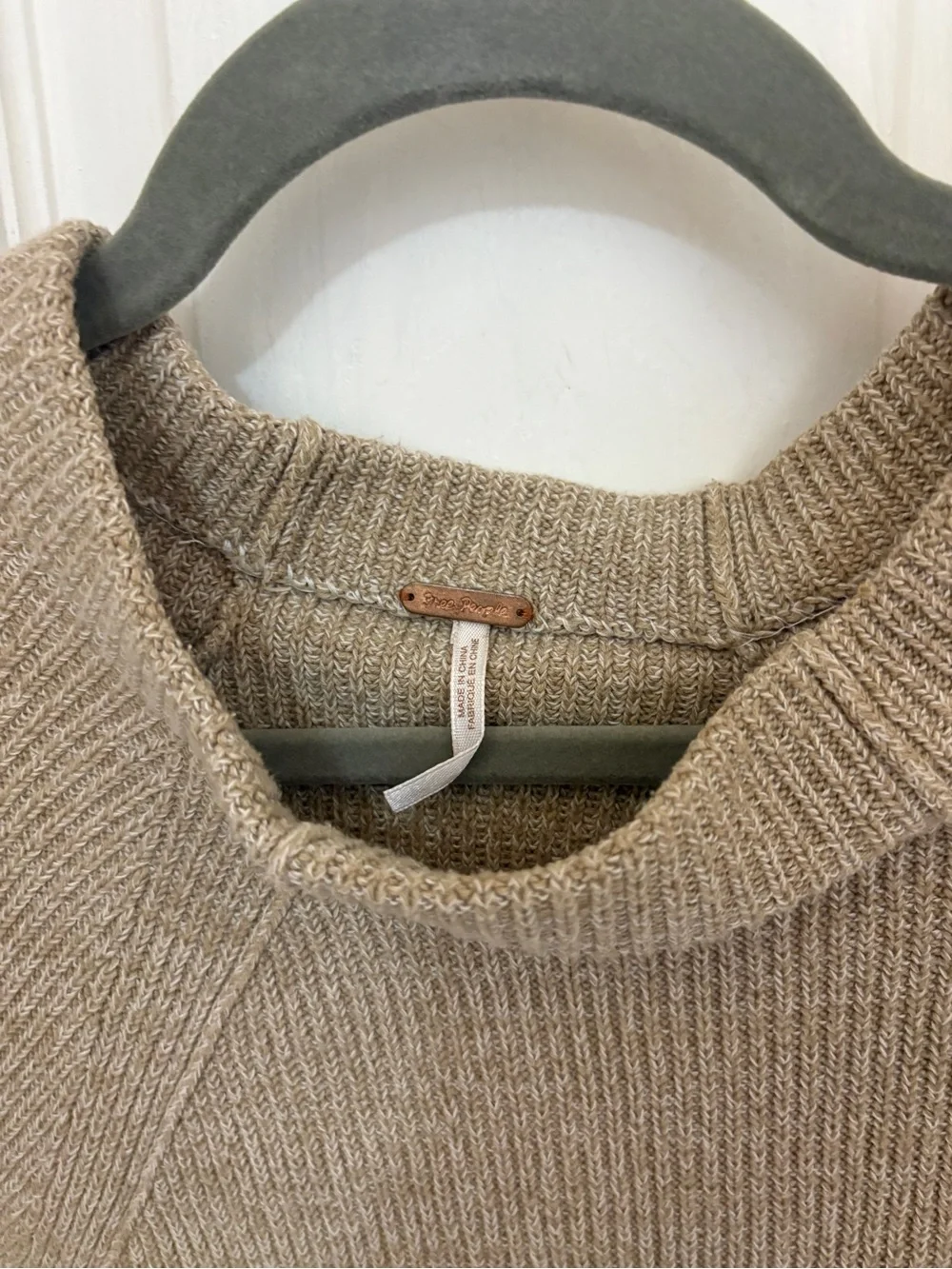 Free People Too Good Heathered Beige Knit Pullover Sweater